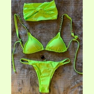 💕SOLD💕 Fashion Nova Revenge 3 Piece Bikini Lime